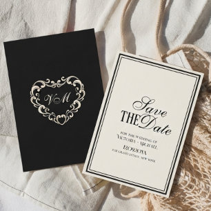 Old Money Ivory Cream Timeless Chic Wedding Save The Date