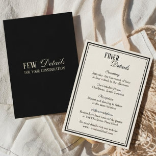Old Money Ivory Fancy Monogram Wedding Details Enclosure Card