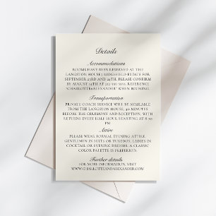 Old Money, Ivory Wedding Details Enclosure Card