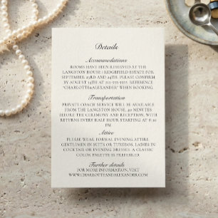 Old Money, Ivory Wedding Details Enclosure Card