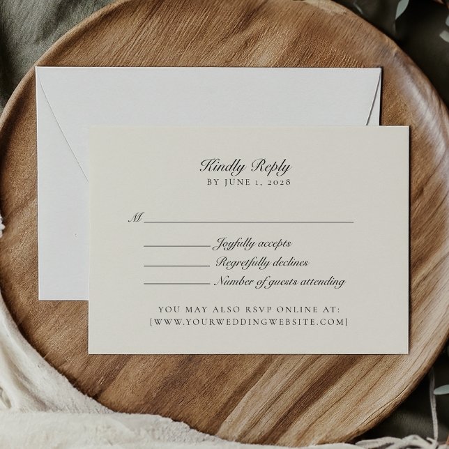 Old Money, Ivory Wedding Rsvp  (Creator Uploaded)