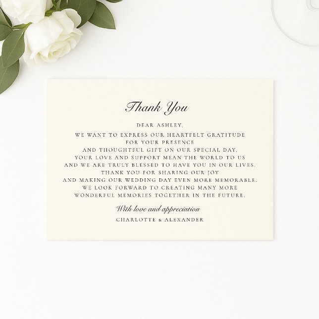 Old Money, Ivory, Wedding Thank you card (Creator Uploaded)