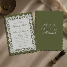 Old Money Lace Doily Olive Green Wedding