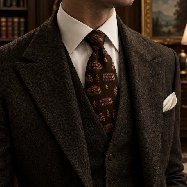 Old Money Leather Library Book Stack Espresso Tie (Creator Uploaded)