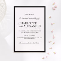 Old Money, off-white, framed save the date