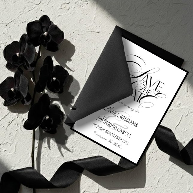 Old Money Photo Flat Save The Date Card (Creator Uploaded)