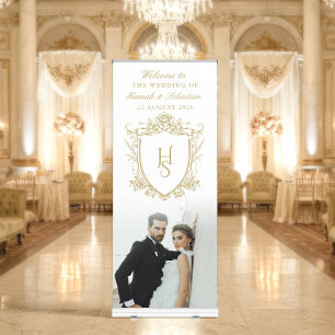 Old Money Regal & Romantic Wedding Welcome Retractable Banner