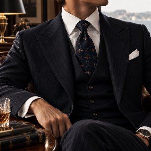 Old Money Rowing Crew Oar Regatta Navy Tie