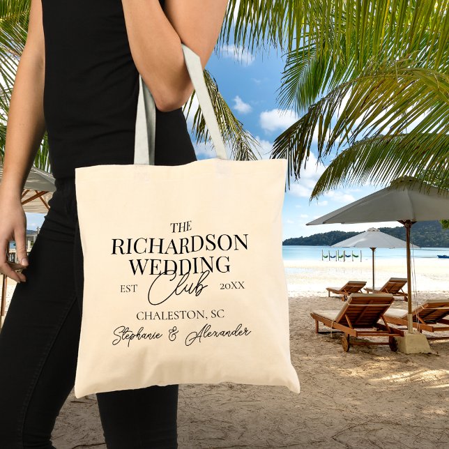 Old Money Social Club Custom Wedding Merch Favor Tote Bag (Creator Uploaded)