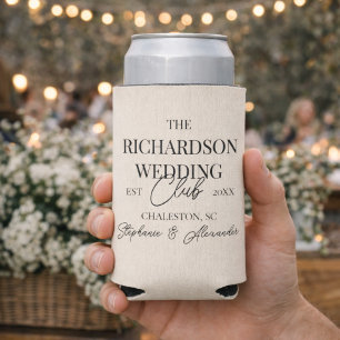 Old Money Social Club Custom Wedding Merch Favour Seltzer Can Cooler