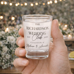 Old Money Social Club Custom Wedding Merch Favour Shot Glass