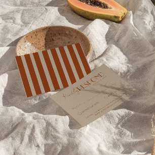 Old Money Taupe Burnt Orange Classy Fancy Wedding RSVP Card