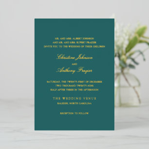 Old Money Teal Classic Wedding
