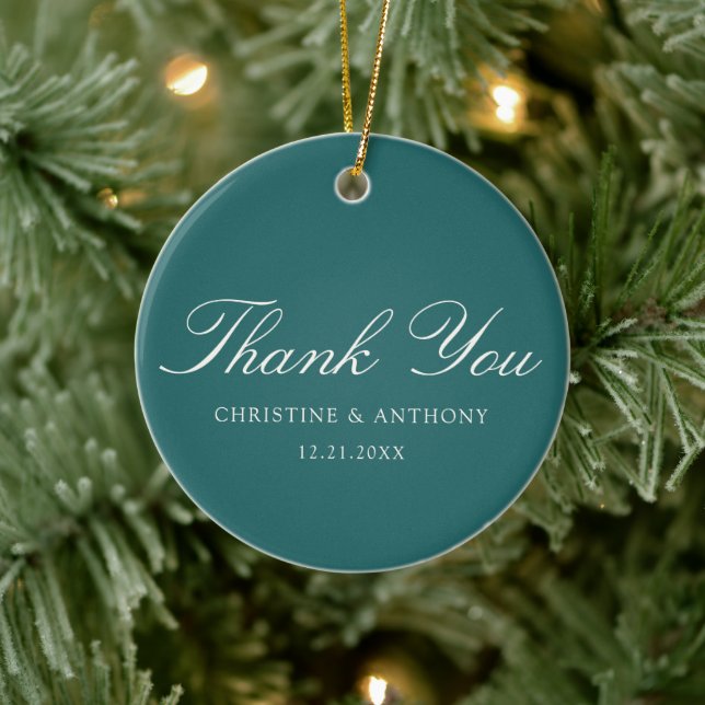 Old Money Teal Classic Wedding Ceramic Tree Decoration (Tree)