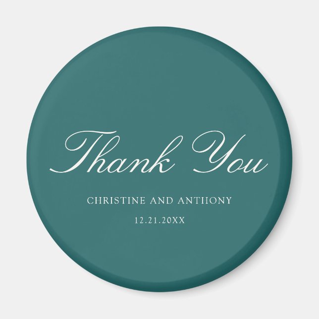 Old Money Teal Classic Wedding Magnet (Front)