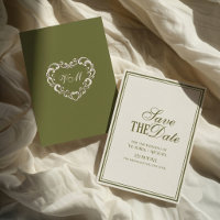 Old Money Vintage Olive Green Ivory Luxury Wedding