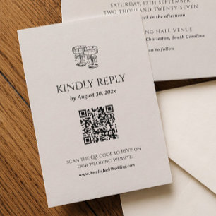 Old Money Wedding RSVP Card Qr Code
