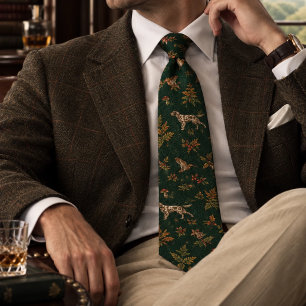 Old Money Woodcock Pointer Autumn Forest Tie