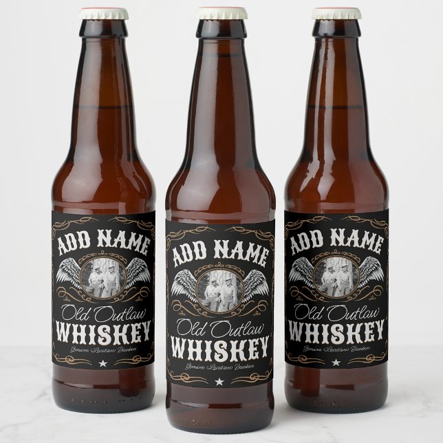  Old Moonshine Whiskey Label ADD PHOTO Family Name (Creator Uploaded)