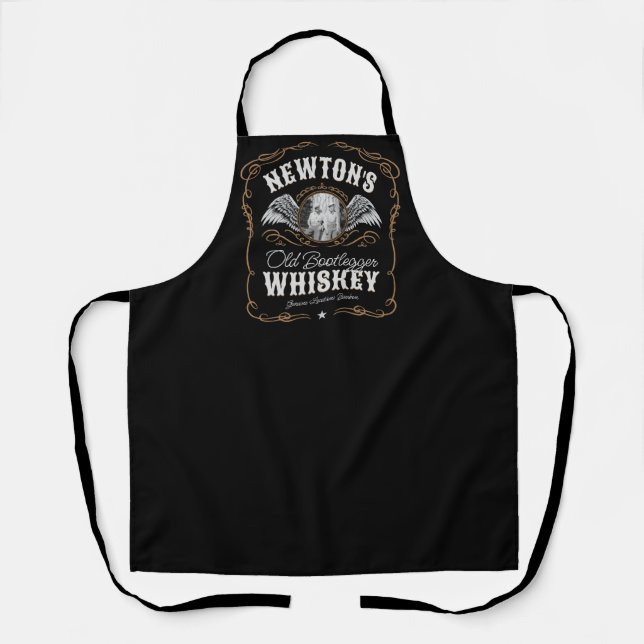  Old Moonshine Whiskey Label ADD PHOTO Family Name Apron (Front)