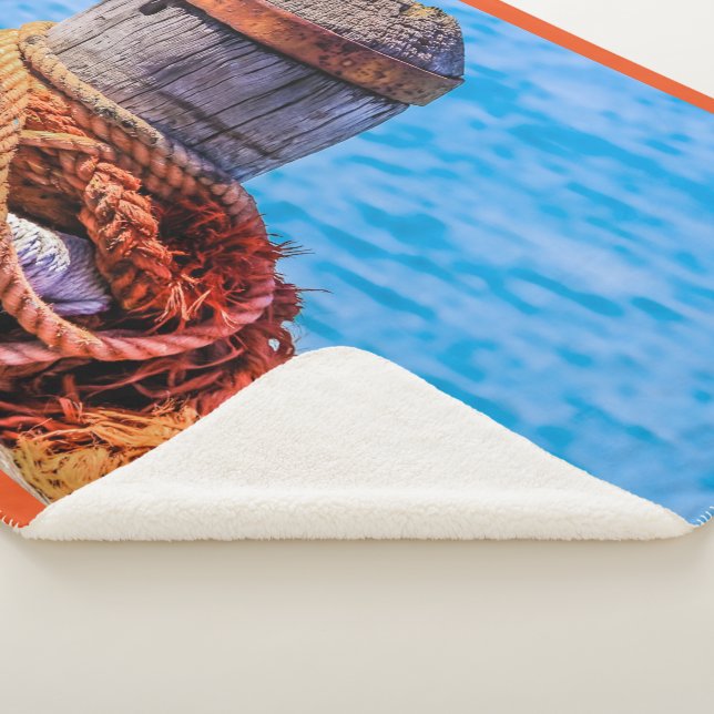 Old Mooring Bollard Sherpa Blanket (3/4)