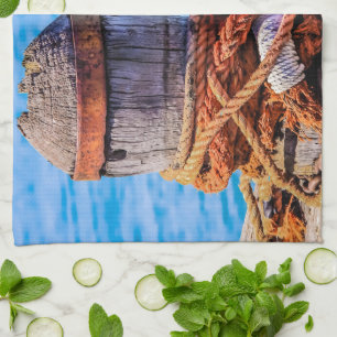 Old Mooring Bollard Tea Towel