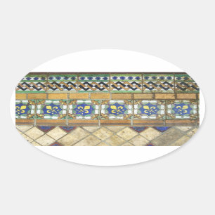 Old Mosaic Oval Sticker