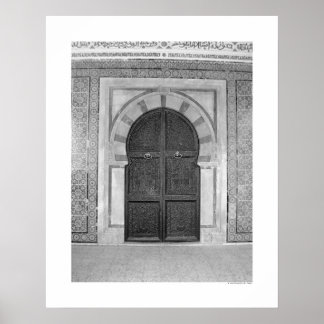 Old Mosque Door (B&W) Poster