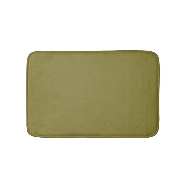 Old Moss Green Solid Colour Bath Mat (Front)