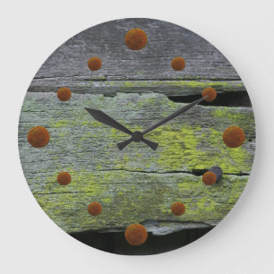 Old Mossy Wood Wall Clock
