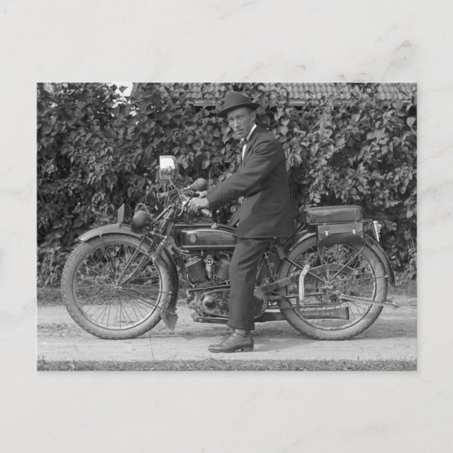 Old motorcycle vintage  photo postcard (Front)