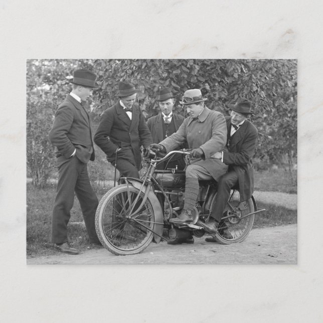 Old motorcycle Vintage photo Postcard (Front)