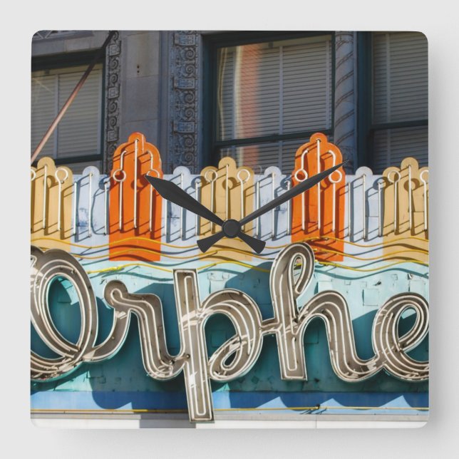 Old Movie Marquee Wall Clock (Front)