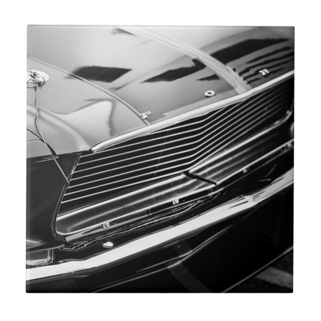 Old Muscle Car Custom Driver Monochrome Tile (Front)