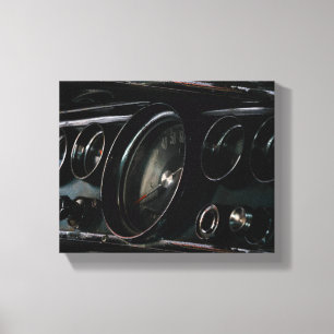 Old Muscle Classic Car Dashboard Driver Drive Canvas Print