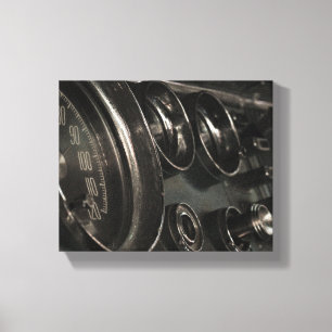 Old Muscle Classic Car Dashboard Driver Drive Canvas Print