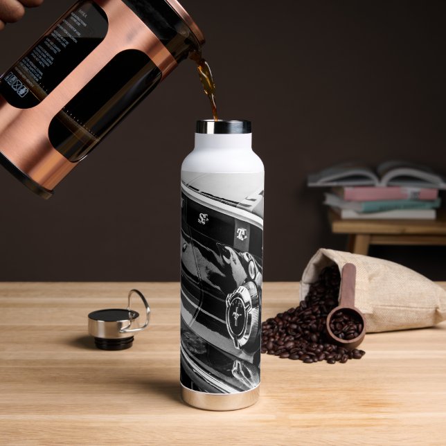 Old Muscle Classic Car Details Driver Drive Water Bottle (Coffee)