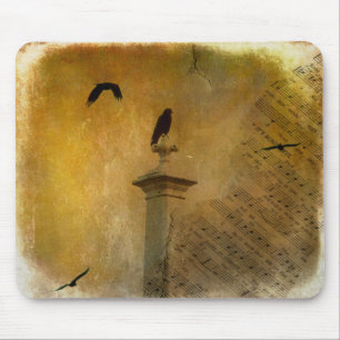 Old Music And Crows Mouse Mat