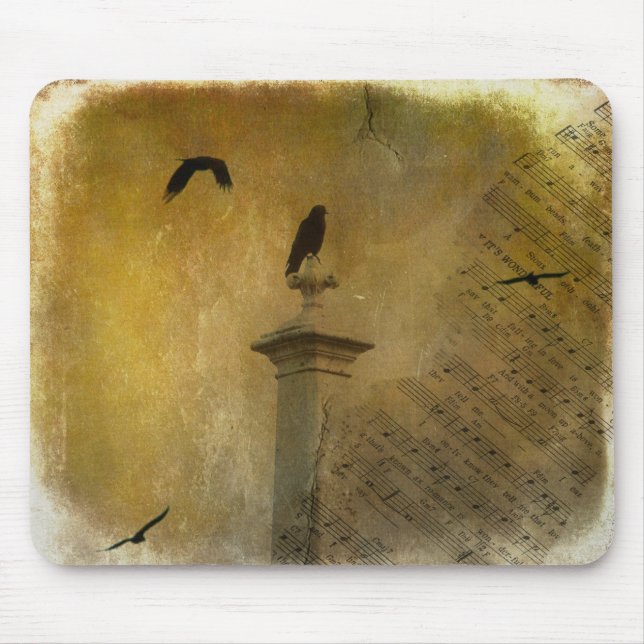 Old Music And Crows Mouse Mat (Front)