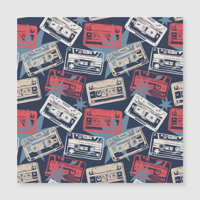 Old Music Cassettes Vintage Seamless (Front)
