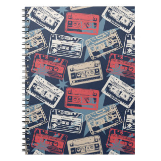 Old Music Cassettes Vintage Seamless Notebook