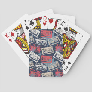 Old Music Cassettes Vintage Seamless Playing Cards