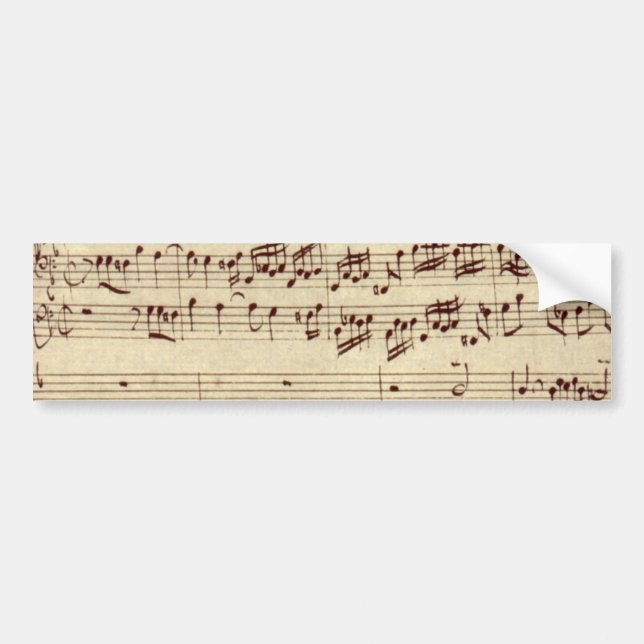 Old Music Notes - Bach Music Sheet Bumper Sticker (Front)