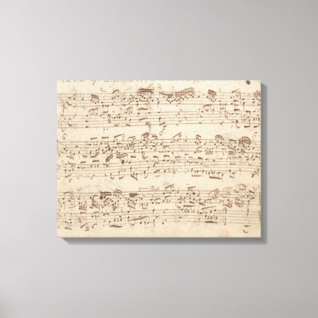 Old Music Notes - Bach Music Sheet Canvas Print (Front)