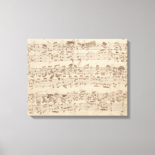 Old Music Notes - Bach Music Sheet Canvas Print