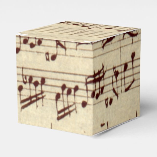 Old Music Notes - Bach Music Sheet Favour Box (Front Side)