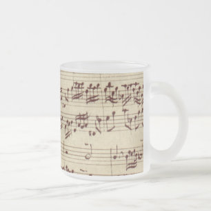 Old Music Notes - Bach Music Sheet Frosted Glass Coffee Mug