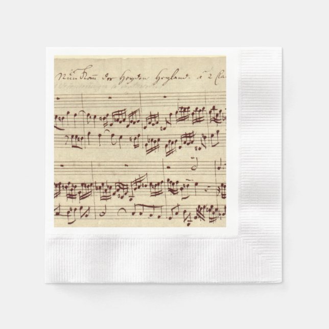 Old Music Notes - Bach Music Sheet Napkin (Front)