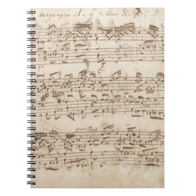 Old Music Notes - Bach Music Sheet Notebook (Front)
