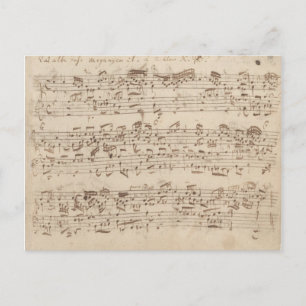 Old Music Notes - Bach Music Sheet Postcard